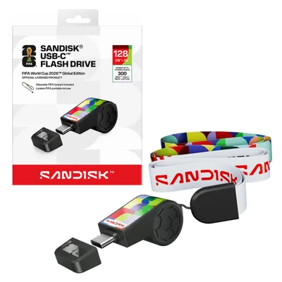 Pen Drive 128GB Usb Tipo C Copa Do Mundo Fifa 300mbs Leit Sdczia-128g-g46 Sandisk