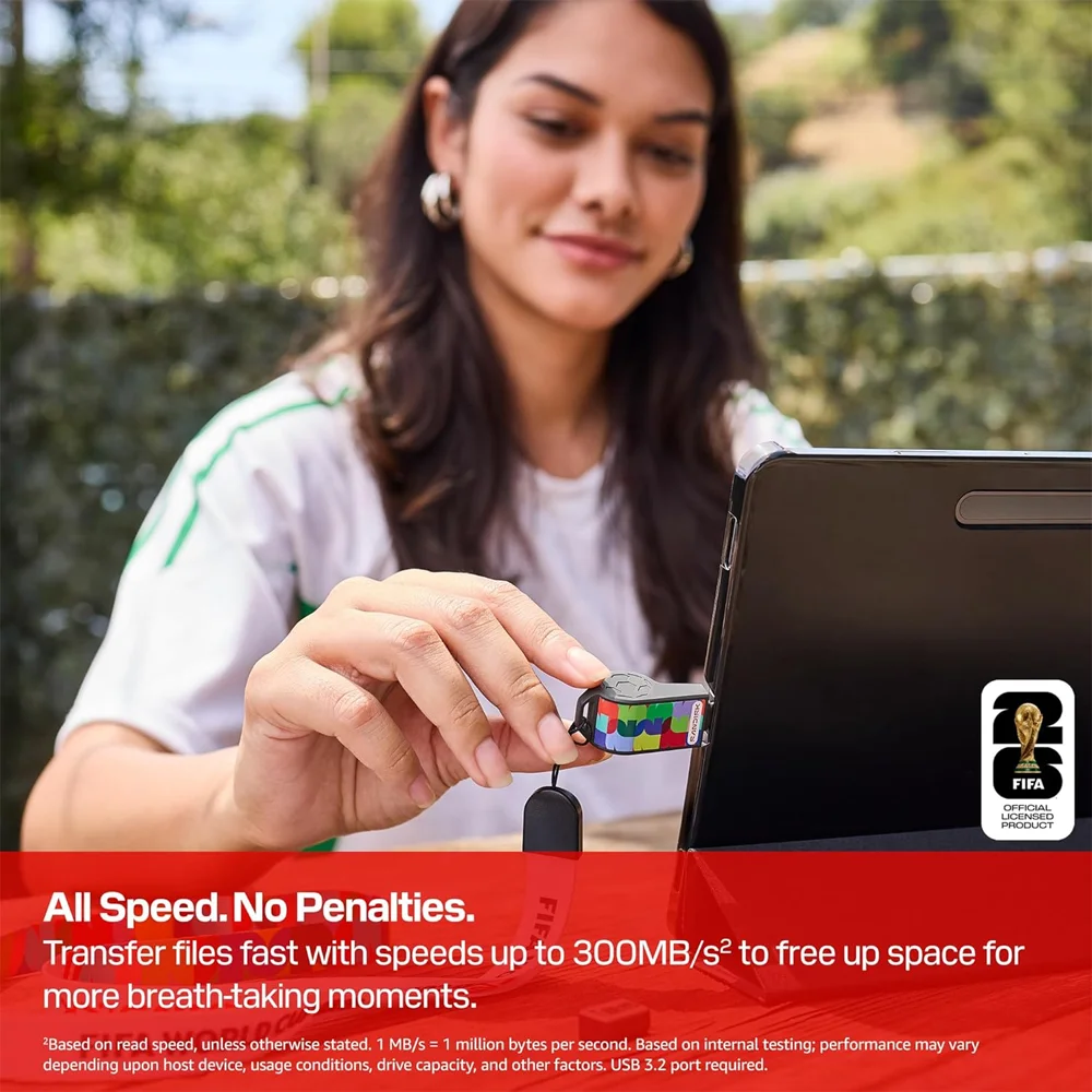 Imagem 2 de 5 do produto Pen Drive Sandisk 64gb Usb-c Edição Copa Do Mundo Fifa 2026