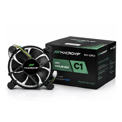 Cooler Intel Mv-cpc1para Processador LGA  1155 / 1150 / 1151 / i3 / i5 4 Pinos 2500rpm - Preto