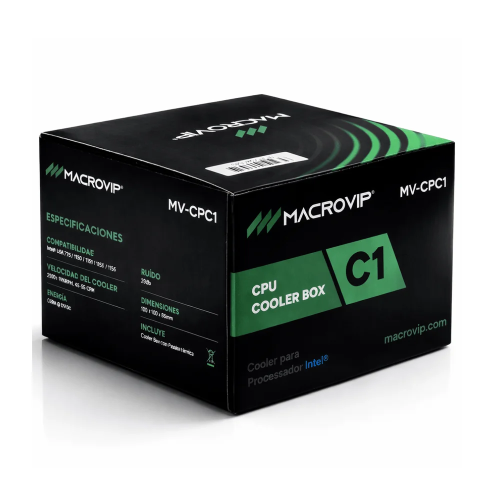 Cooler Intel Mv-cpc1para Processador LGA  1155 / 1150 / 1151 / i3 / i5 4 Pinos 2500rpm - Preto 5