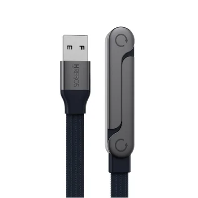 Cabo Usb Tipo C 90º Turbo Ultra Rápido 100w 1,5m  C/suporte