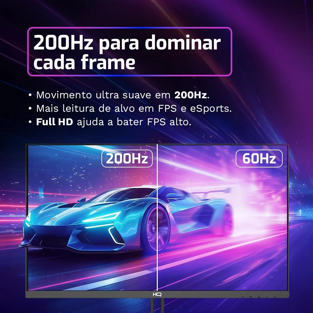 Monitor Gamer Hq Ultra 27” Ips 200hz, 1ms, Full Hd, Freesync, HDMI + Displayport, Frameless... 6