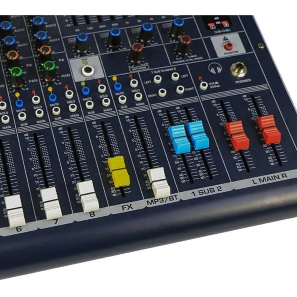 Imagem 2 de 5 do produto Mesa De Som Com 12 Entradas 4 Aux 2 Saida Sub Lyco Lms1204