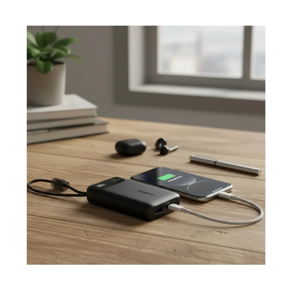 Imagem 3 de 5 do produto Cargador Portatil Powerbank Baseus Enerfill Fc11 22.5w 20.000mah 1 Cabo Usb-c 1 Cabo Lightning Bege