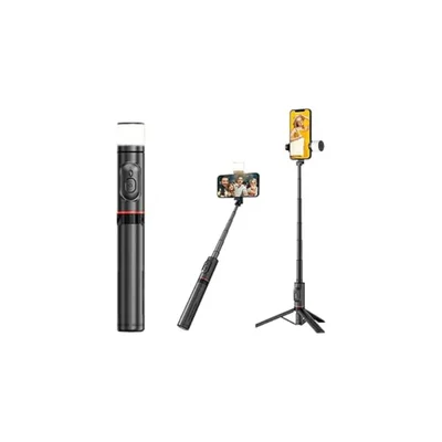 Bastão De Selfie Haston Iluminação LED Retrátil P/ Celular