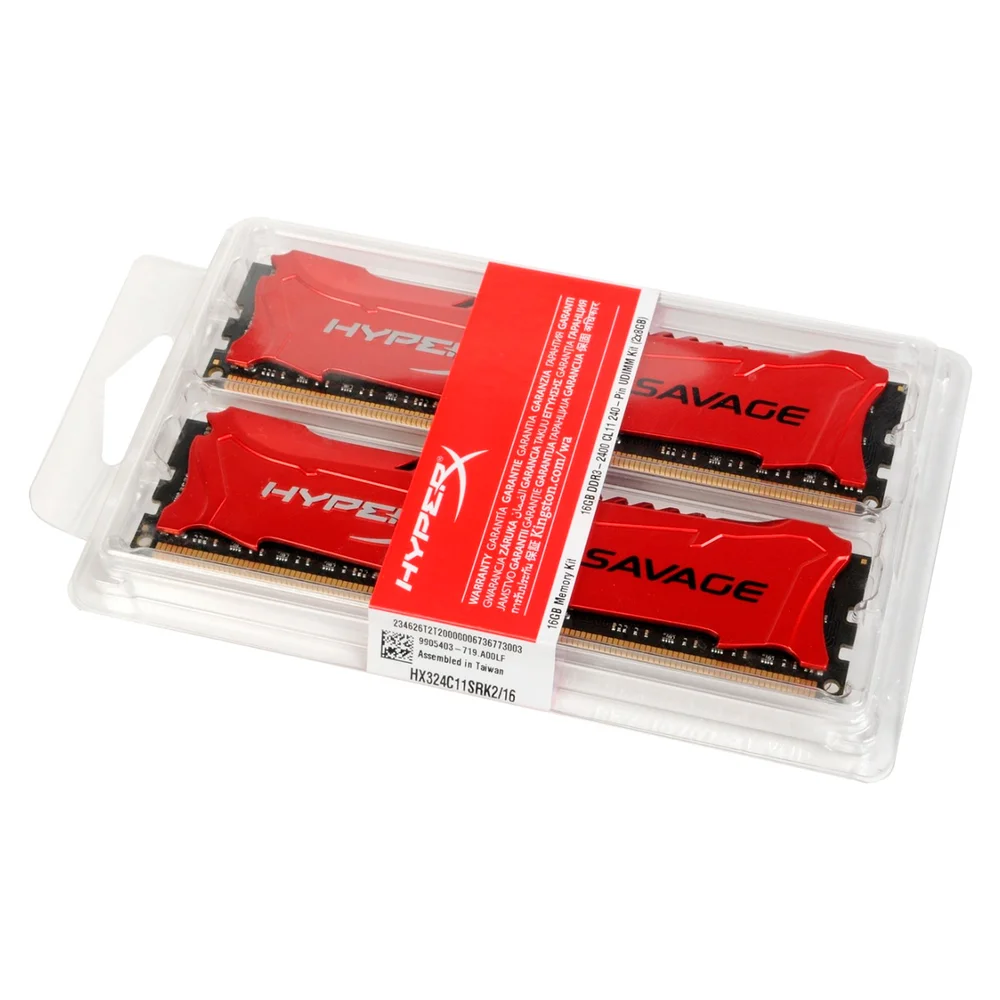 Memoria 16gb Ddr3 2400 (2x8GB) Cl11 1.5v Hyperx Savage Hx324c11srk2/16 Kingston
