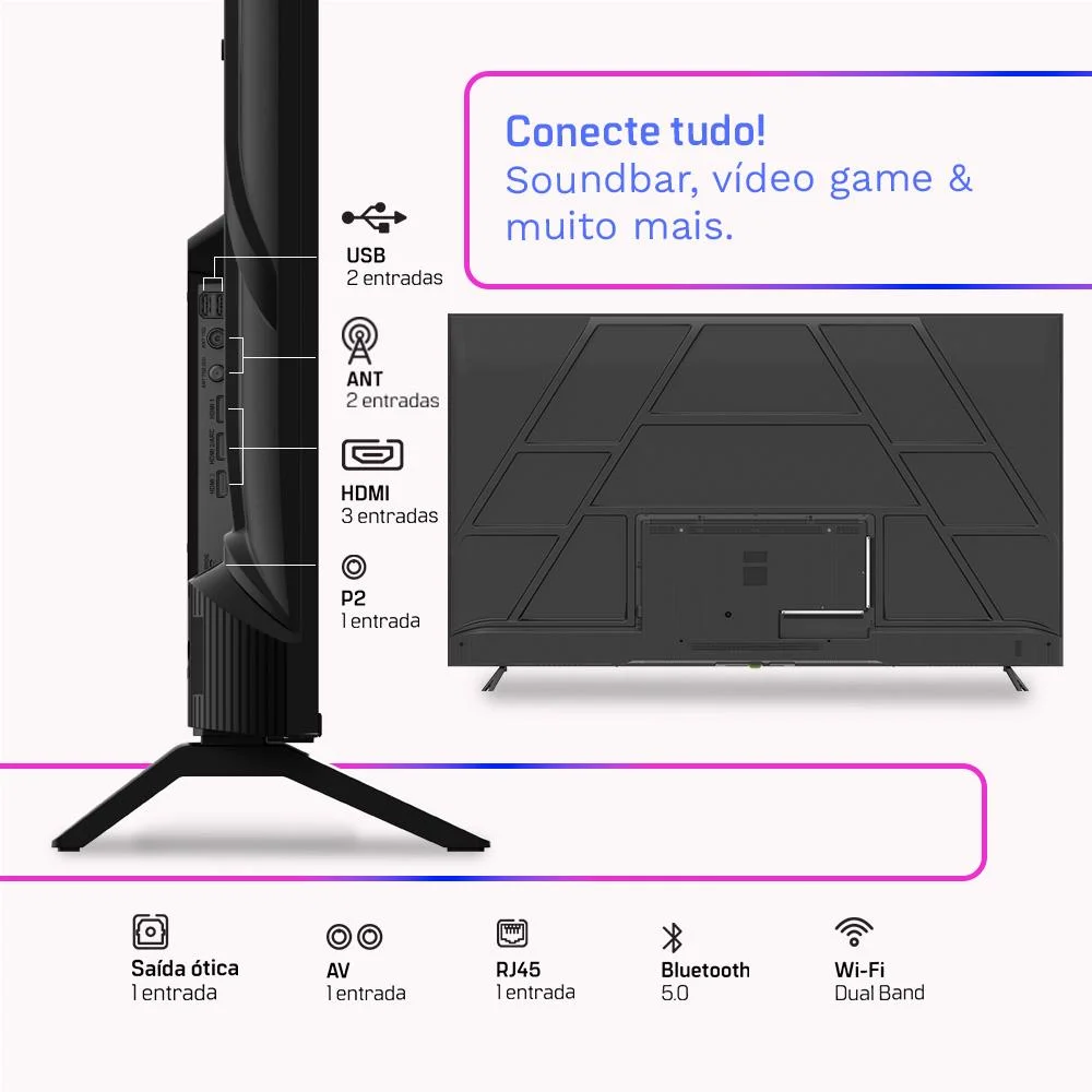 Smart Tv Hq QLED 75 " Hq qLED75sm 4k Wi fi Bluetooth, Apps, Netflix, Youtube E Prime Vídeo 7