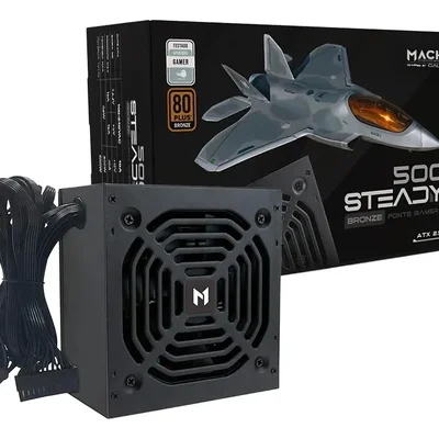 Fonte Mach1 Steady 500w 80 Plus Bronze Pfc Ativo Preta 500steady