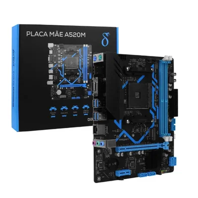 Placa Mãe AMD A520 AM4 DDR4 | Suporte M.2 | Ryzen 3000|4000|5000 PC Gamer