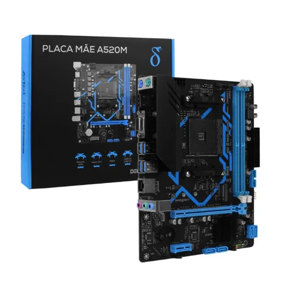 Placa Mãe AMD A520 AM4 DDR4 | Suporte M.2 | Ryzen 3000|4000|5000 PC Gamer 4