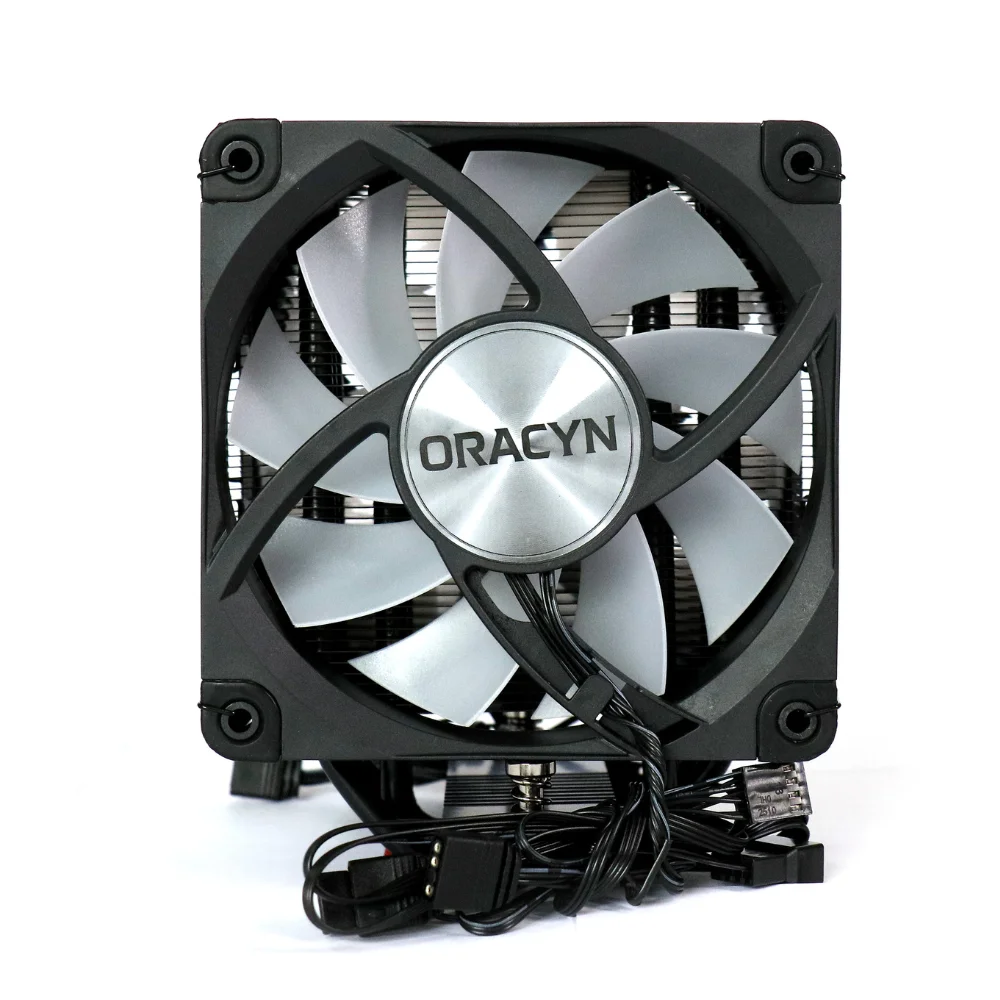 Air Cooler Cpu Oracyn Preto RGB 6 Heatpipes 230w Gamer 8