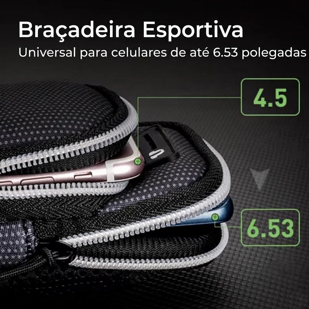 Imagem 2 de 5 do produto Braçadeira Suporte Braço Celular Treino Capa Esporte Cinza