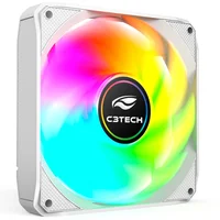 Cooler Fan RGB C3tech F9-l180whm, 120mm, 1200 Rpm, 9 Lâminas, Molex 4 Pinos, Silencioso - Branco 2