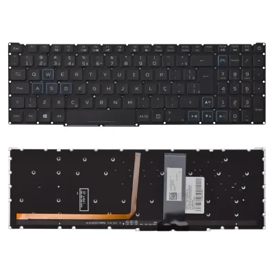 Teclado Para Notebook Acer Part Number Nsk-raqjbc 1b Azul Abnt2 Preto