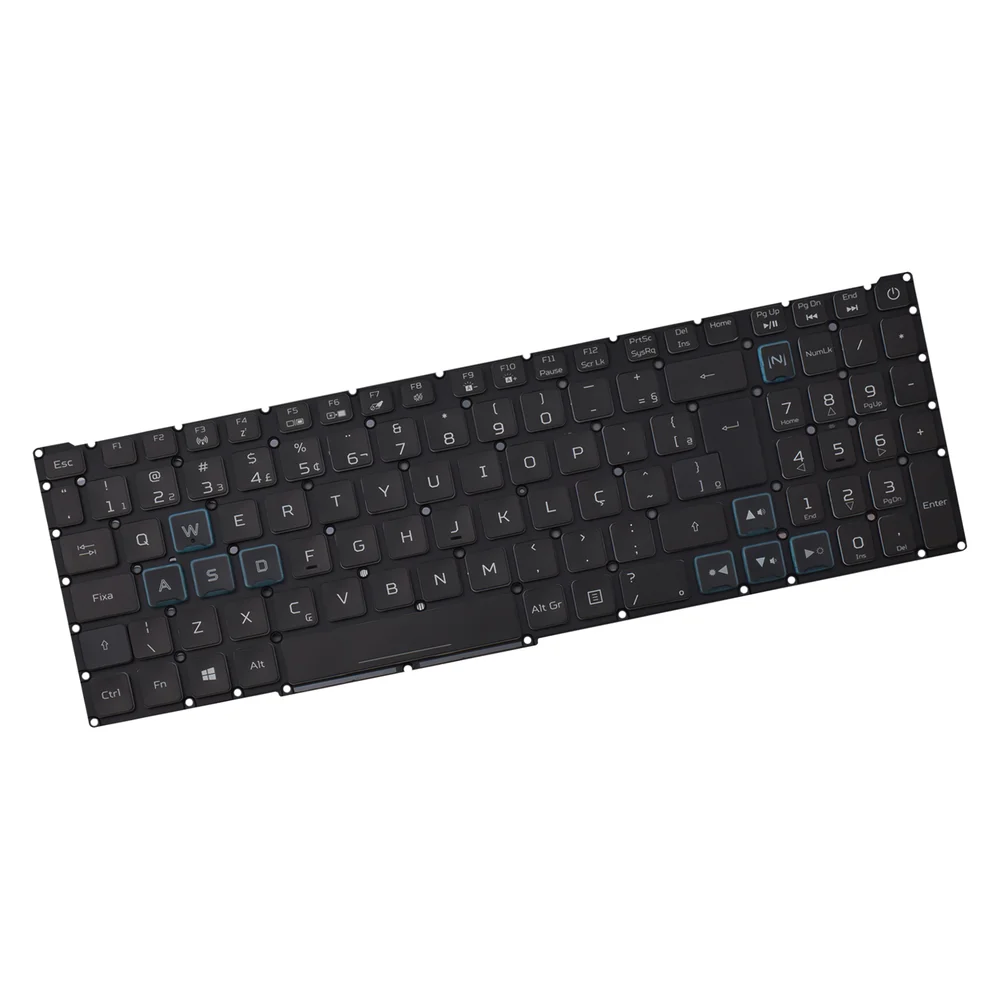 Teclado Para Notebook Acer Nitro 5 An515-43 Azul Abnt2 Preto Teclado Para Notebook Acer Nitro 5 An515-43 Azul Abnt2 Preto