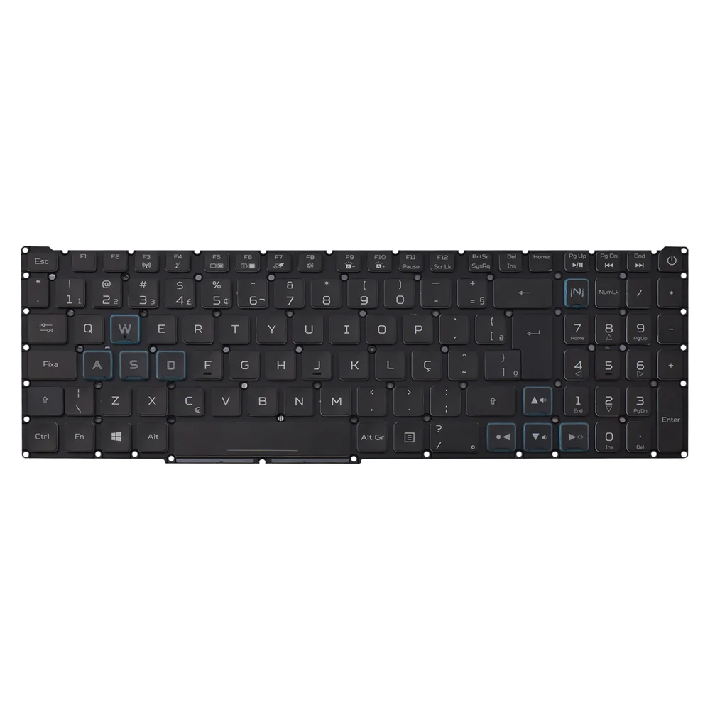Teclado Para Notebook Acer Nitro 5 N18c3 Azul Abnt2 Preto Teclado Para Notebook Acer Nitro 5 N18c3 Azul Abnt2 Preto
