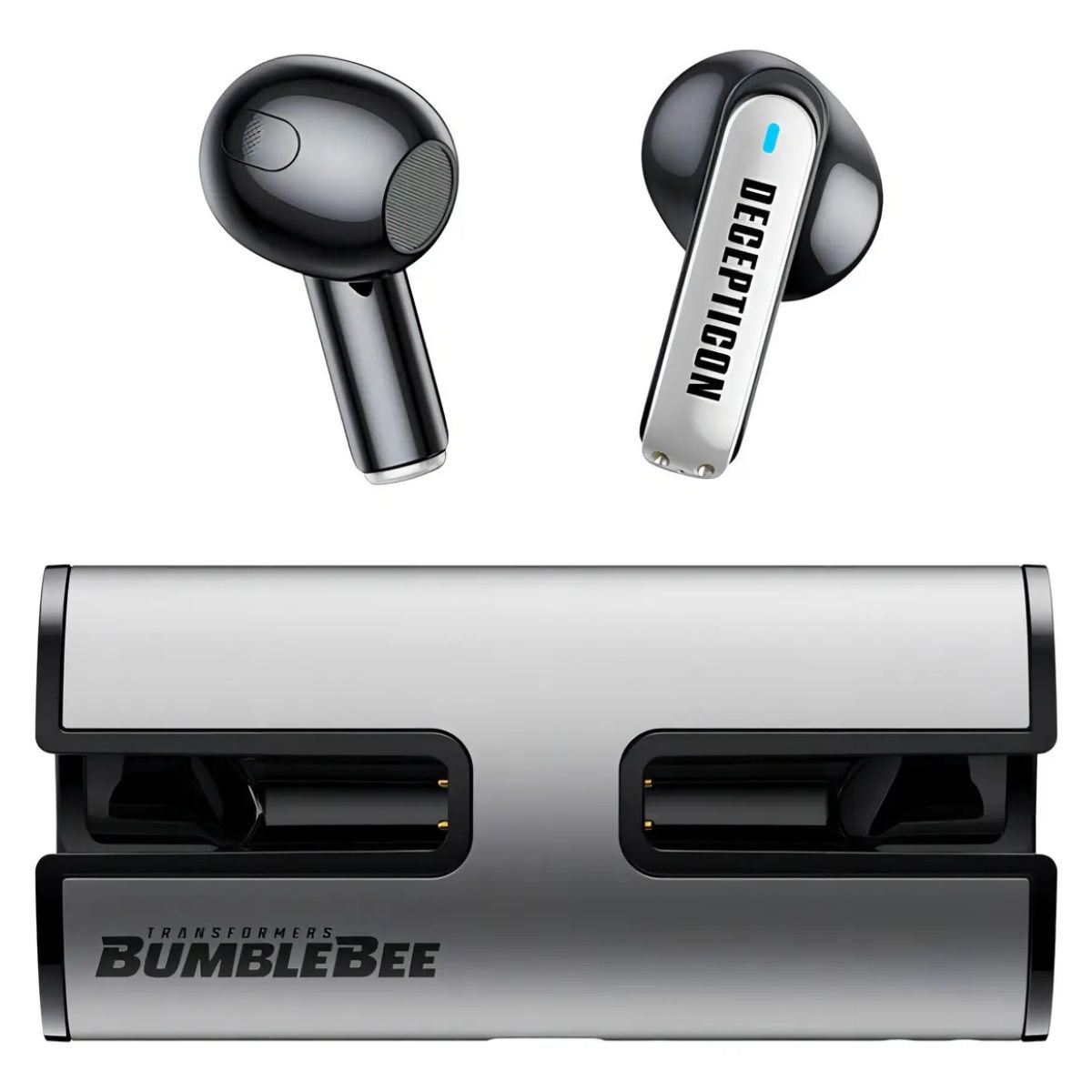 Fone Bluetooth TWS Sem Fio Transformers Bumblebee TF-T02 Bluetooth 5.3 Gamer cinza
