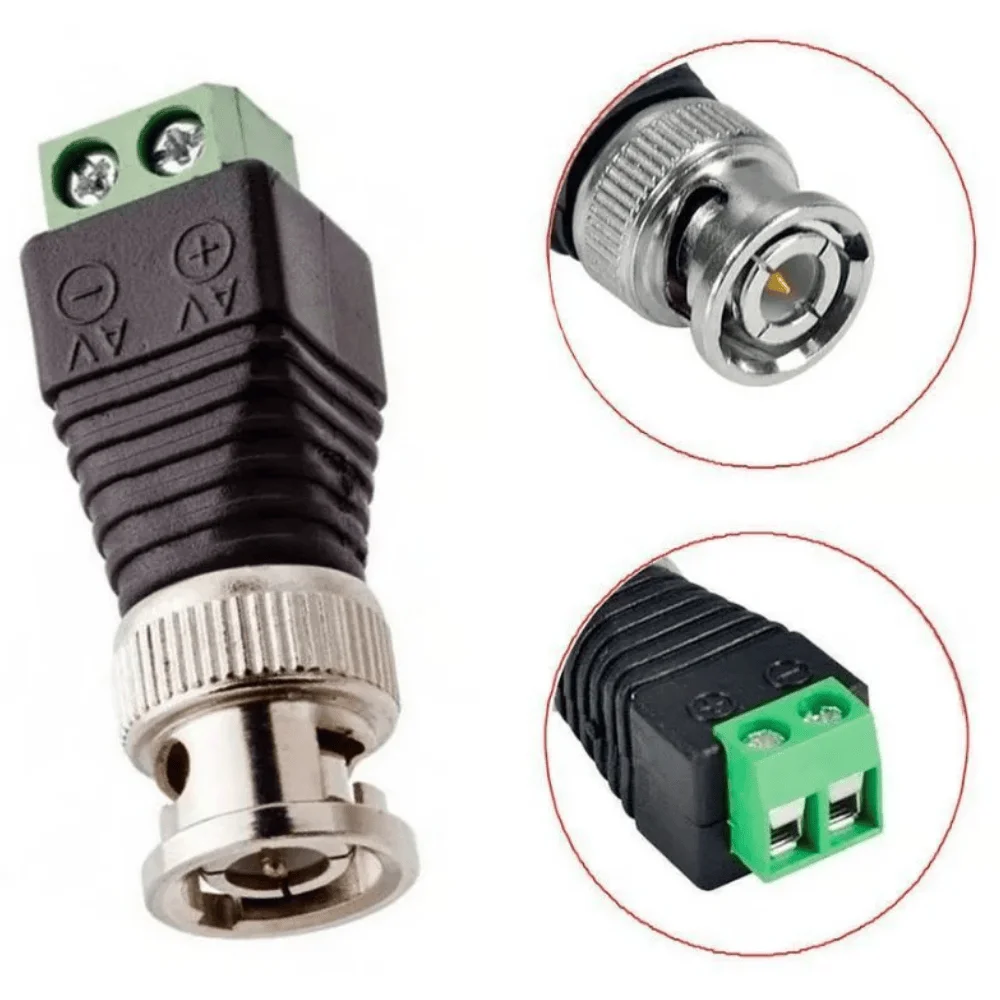 Imagem 4 de 4 do produto Kit 10 Conectores Bnc Macho Ballun Para Câmera De Segurança