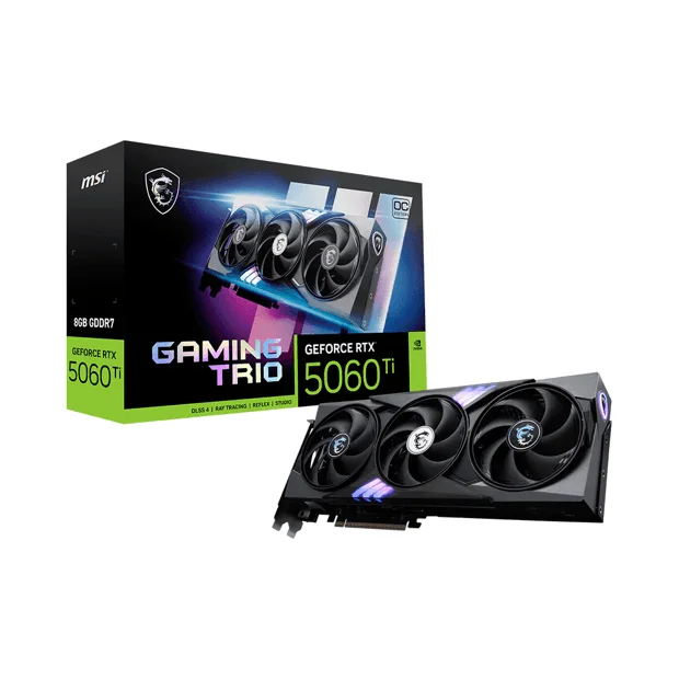 Placa De Vídeo Msi Geforce RTX 5060 Ti Gaming Trio Oc, 8GB, Gddr7, 128-bit, PCie 5.0, G506t-8gtc