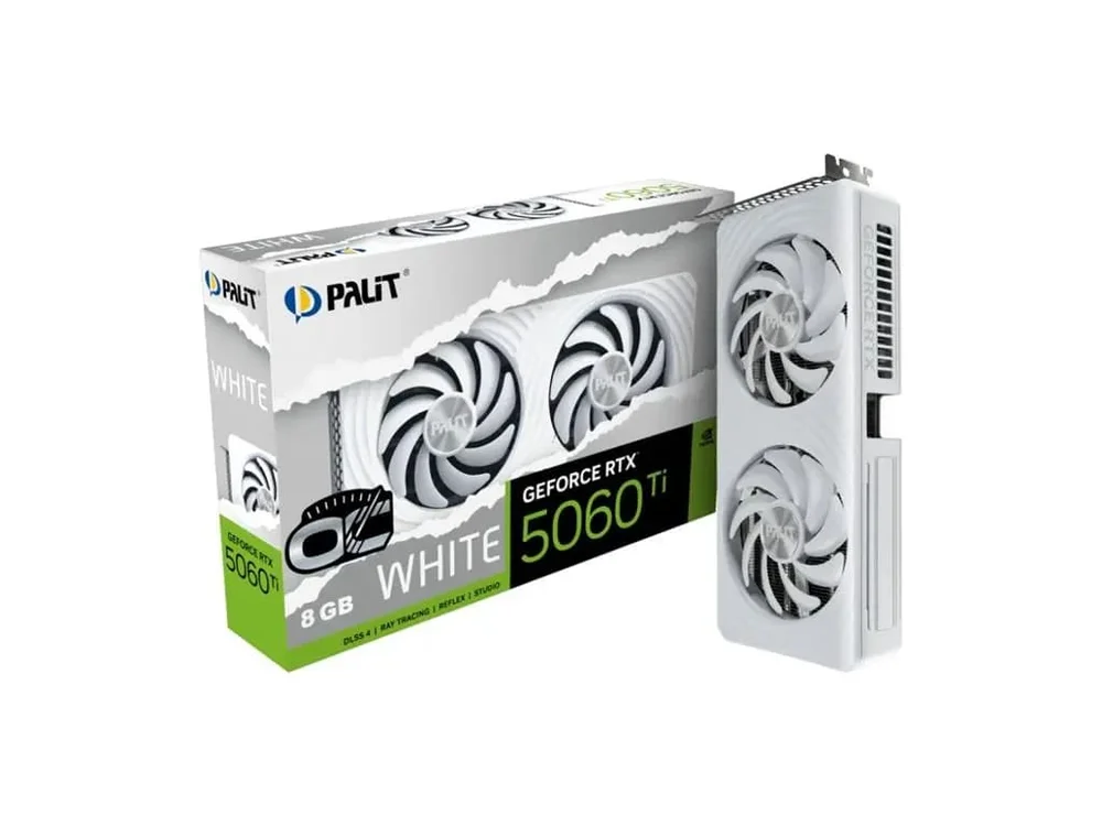 Placa De Video Palit Geforce RTX 5060 Ti White Oc 8GB Gddr7 128 Bits - Ne7506tu19p1-gb2062m Placa De Video Palit Geforce RTX 5060 Ti White Oc 8GB Gddr7 128 Bits - Ne7506tu19p1-gb2062m