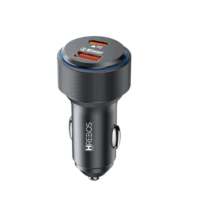 Carregador Veicular Autocharge Pro Crv-208 Usb-c + Usb-a Preto Carga Rápida Para Celular