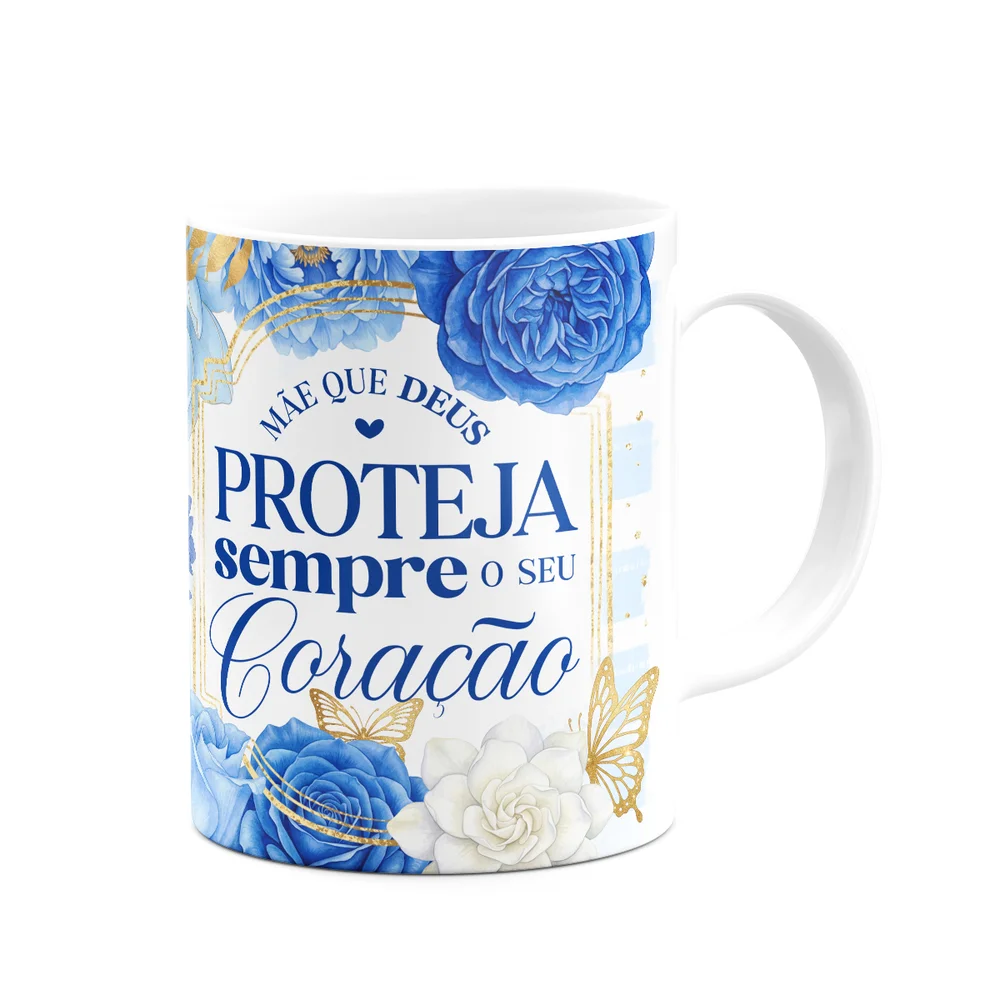 Imagem 2 de 5 do produto Caneca Dia Das Mães - Que Deus Proteja O Seu Coração - 325ml