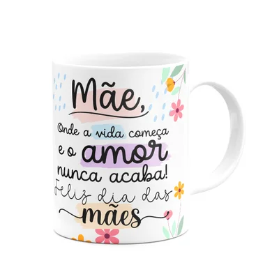 Caneca Mães, Feliz Dia! - Onde A Vida Começa  - 325ml