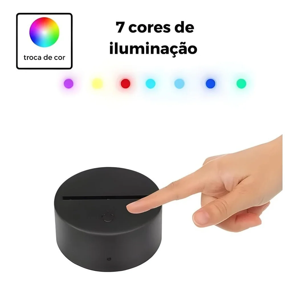 Imagem 2 de 3 do produto Luminária De Mesa LED 3d Com Tela Para Escrever E Caneta - Preta