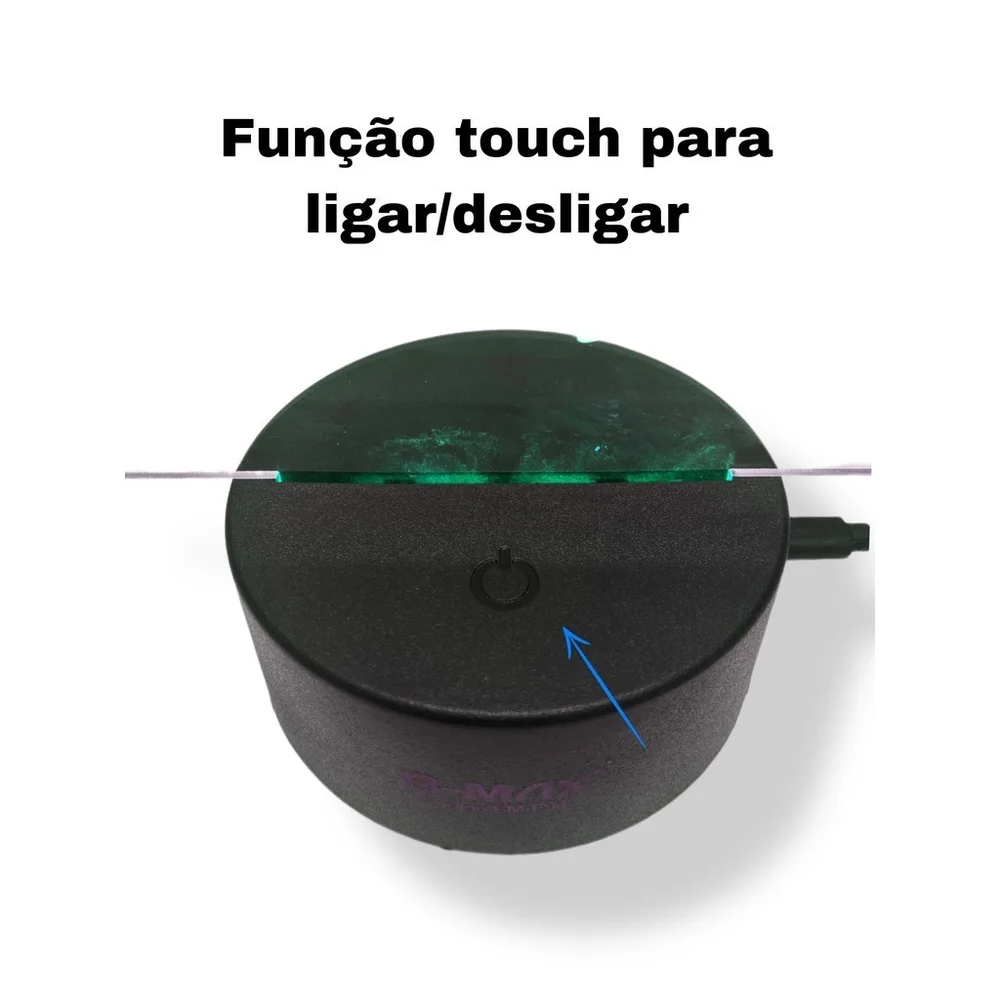 Imagem 3 de 3 do produto Luminária De Mesa LED 3d Com Tela Para Escrever E Caneta - Preta