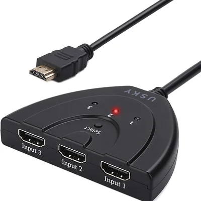 Switch Splitter HDMI 3 Em 1 Full Hd 1080p Cabo Divisor