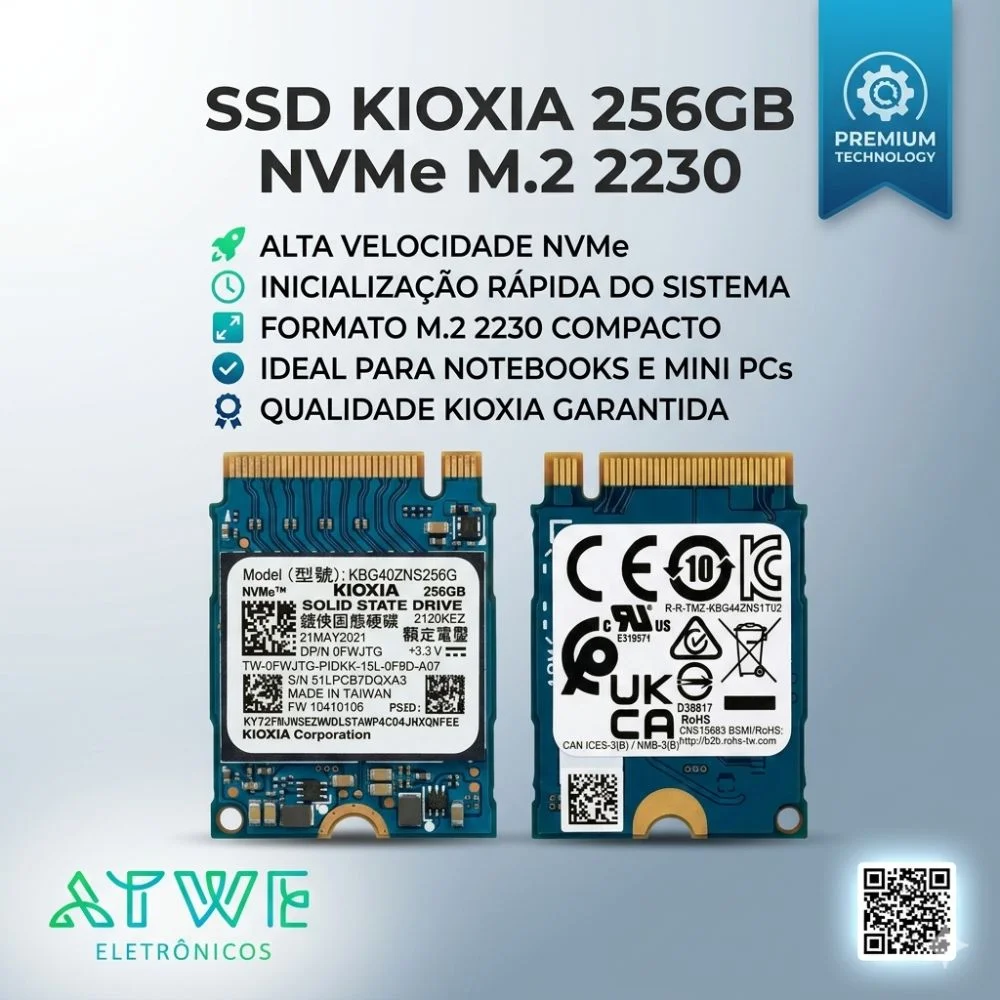 Imagem 3 de 3 do produto SSD Nvme M.2 2230 Kioxia 256gb Kbg40zns256g