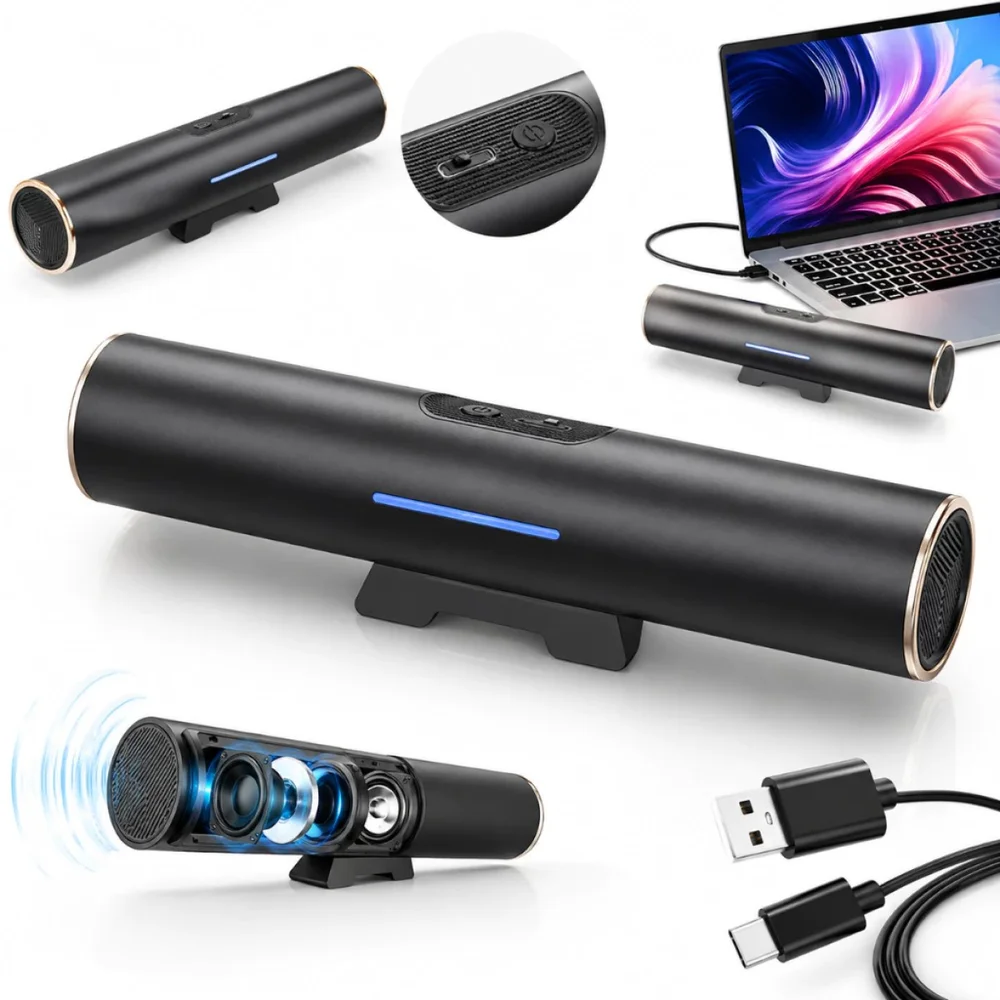 Imagem 3 de 5 do produto Caixa De Som Para PC Soundbar Kpbm Ka538 – Som Potente, Compacto E Moderno
