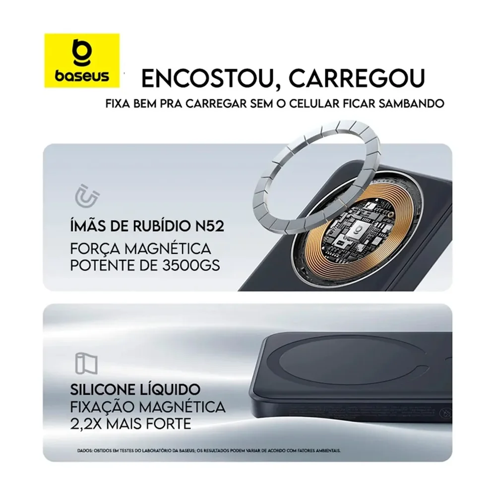 Imagem 5 de 5 do produto Cargador Portatil Powerbank Baseus Enerfill Fm11 22.5w 10.000mah Magsafe Magnético Preto