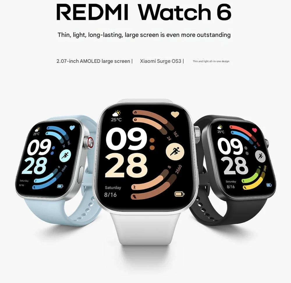 Imagem 4 de 4 do produto Relógio Smartwatch Redmi Watch 6 Gps Integrado 5 Satélites AmoLED 2.07" Liga De Alumínio 5 Cor:azul