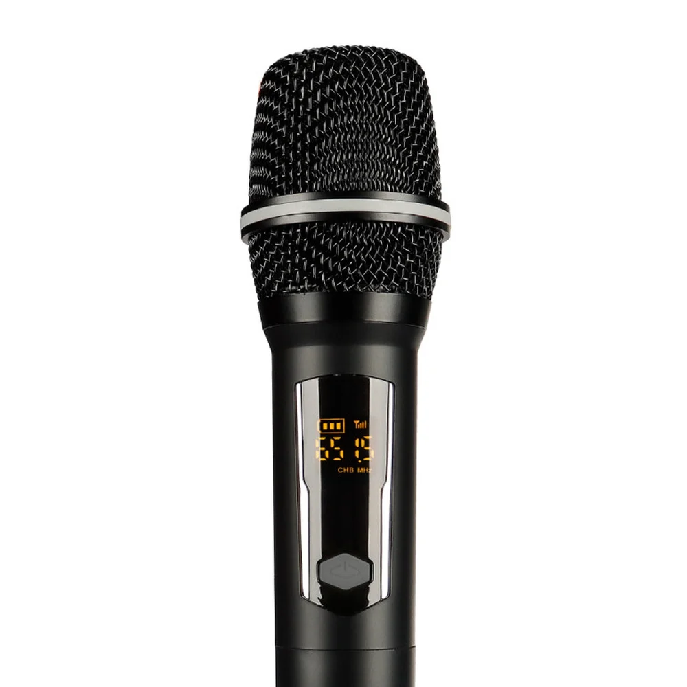 Imagem 2 de 2 do produto Kit 2 Microfones Vhf Sem Fio Até 80m Recarregável Frequência Ajustável