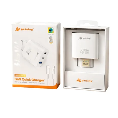 Kit Carregador Usb-c + Usb-a 45w E Cabo Usb Type C Peining Pei-329-5