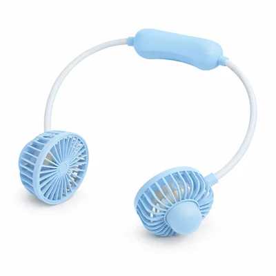 Ventilador De Pescoço Portátil Recarregável Flexível Azul