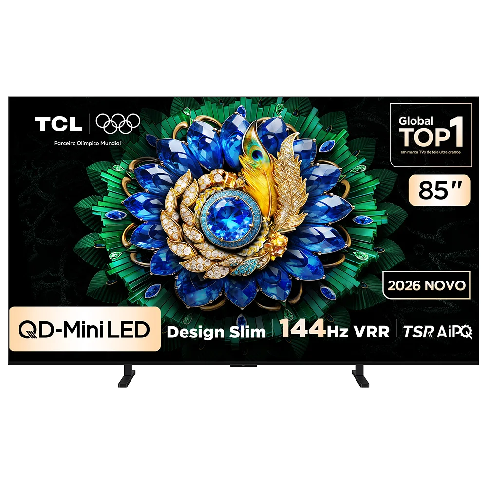 Smart TV TCL 85 Polegadas QD-Mini LED 4K A400M WiFi Bluetooth Google TV HDR10+ 144 Hz VRR 85A400M