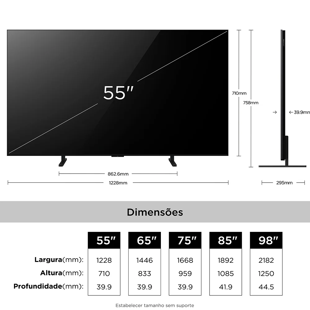 Imagem 5 de 5 do produto Smart TV TCL 55 Polegadas QD-Mini LED 4K A400M WiFi Bluetooth Google TV HDR10+ 144 Hz VRR 55A400M
