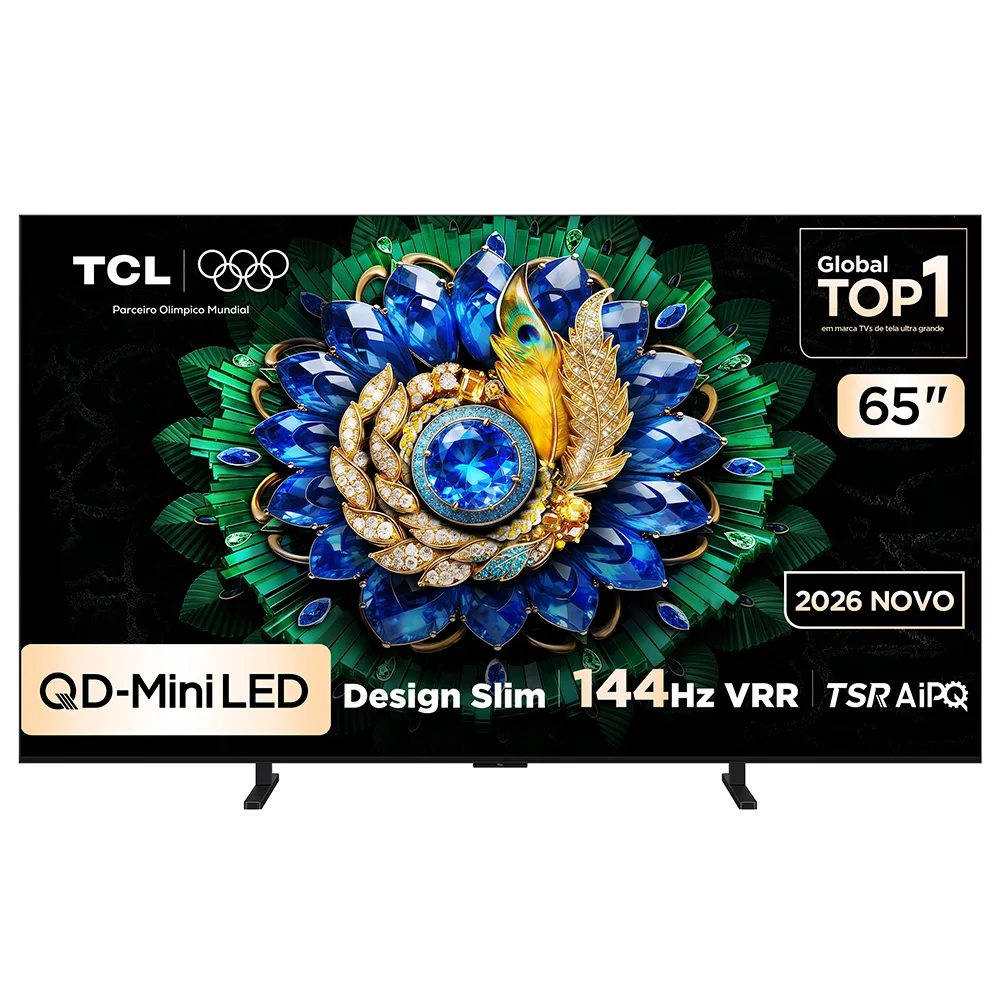 Smart TV TCL 65 Polegadas QD-Mini LED 4K A400M WiFi Bluetooth Google TV HDR10+ 144 Hz VRR 65A400M
