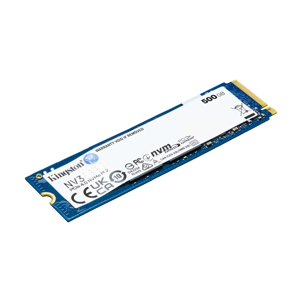 Imagem 5 de 5 do produto SSD Kingston NV3, 500 GB, M.2 2280, PCIe 4.0 x4, NVMe, Leitura: 5000 MB/s, Gravação: 3000 MB/s, Azul - SNV3S/500G