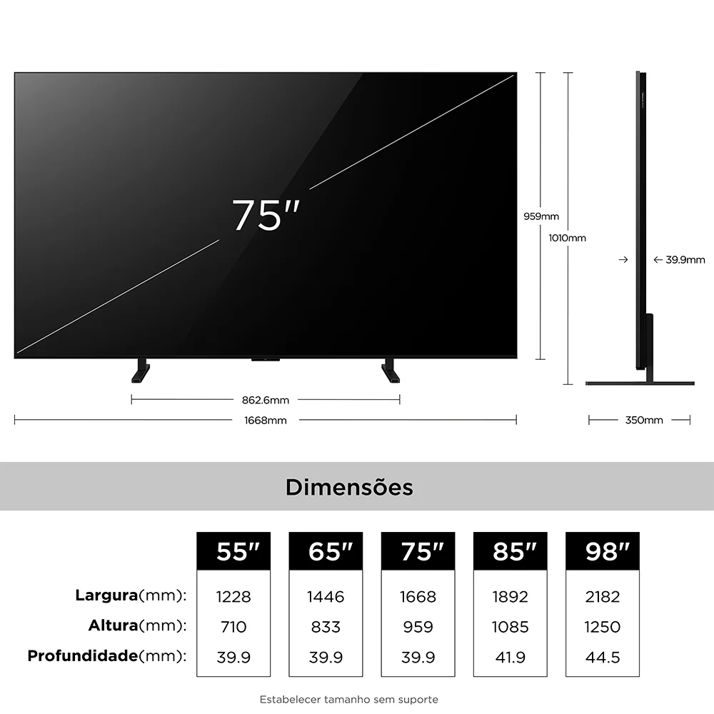 Smart Tv Tcl 75 " QLED Mini LED 4k A400m Wifi Bluetooth Google Tv Hdr10+ 144 Hz Vrr 75a400m 8