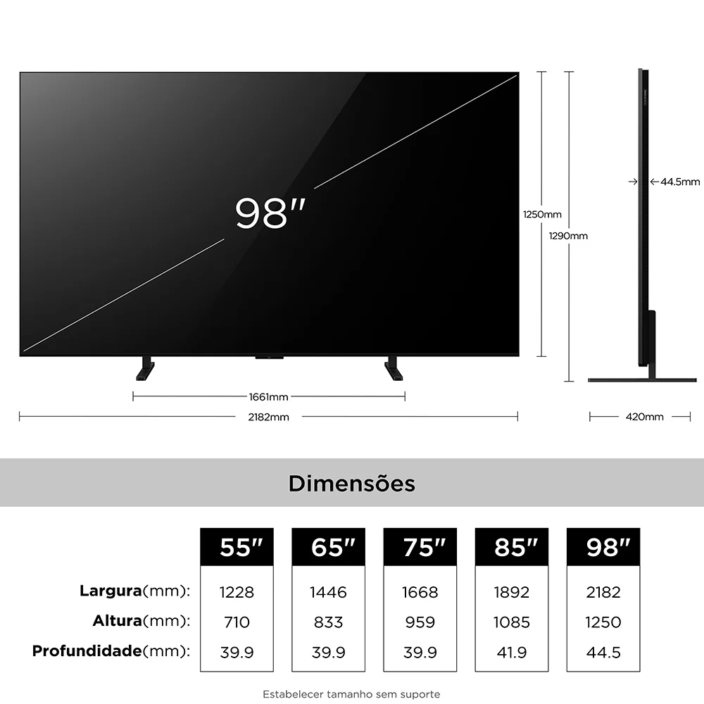 Imagem 5 de 5 do produto Smart TV TCL 98 Polegadas QD-Mini LED 4K A400M WiFi Bluetooth Google TV HDR10+ 144 Hz VRR 98A400M