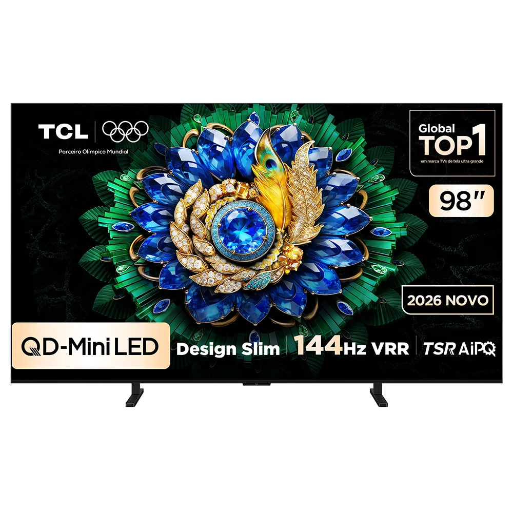 Smart TV TCL 98 Polegadas QD-Mini LED 4K A400M WiFi Bluetooth Google TV HDR10+ 144 Hz VRR 98A400M