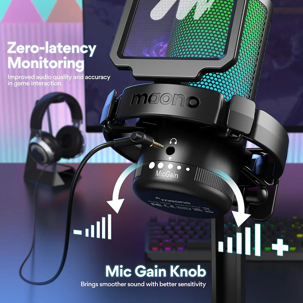 Imagem 5 de 5 do produto Microfone Com Suporte Dgm20 RGB Maono Preto