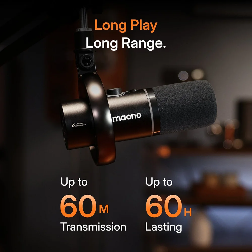 Imagem 2 de 5 do produto Microfone Com Braco Articulado Usb-c/xlr Pd200ws Maono Preto
