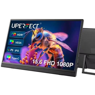 Monitor Portátil Uperfect 15.6" Full Hd 1080p Ips Com Áudio Embutido, Usb-c E Mini HDMI, Compatível Com Notebook, PC, Ps