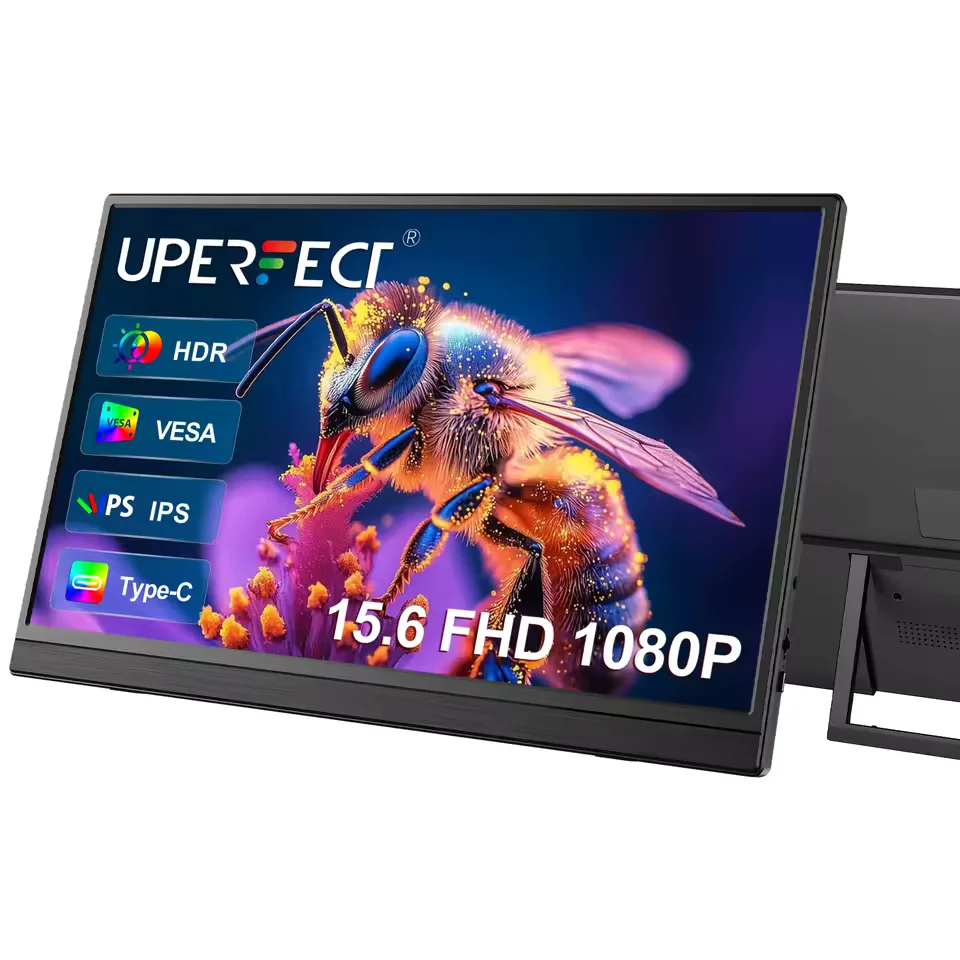 Monitor Portátil Uperfect 15.6" Full Hd 1080p Ips Com Áudio Embutido, Usb-c E Mini HDMI, Compatível Com Notebook, PC, Ps