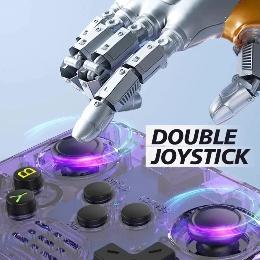 Console Retro R36s Portátil Roxo Vídeo Game Tela Ips 3.5 64gb Mais De 10.000 Emula Vários Jogo
