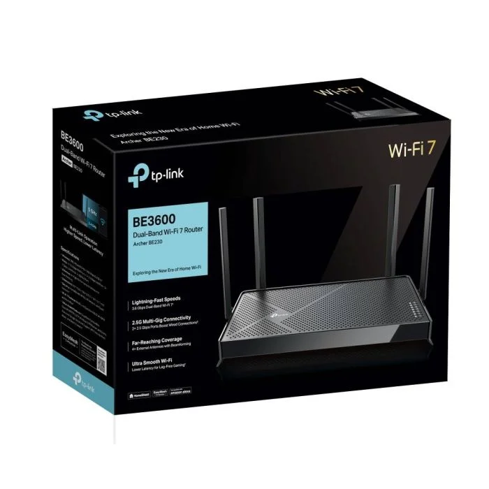 Imagem 2 de 4 do produto Roteador Tp-link Archer Be230 Wi-fi 7 Be3600 Dual Band Gigabit 2 Portas 2,5g